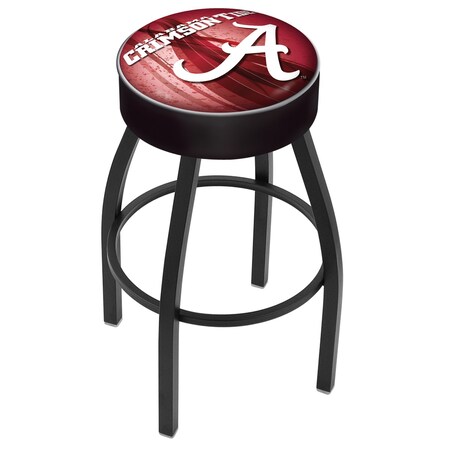 Holland Bar Stool Co 30" 4" Alabama Cushion Seat, Blk Wrinkle Base Swivel Bar Stool L8B130AL-A-D2